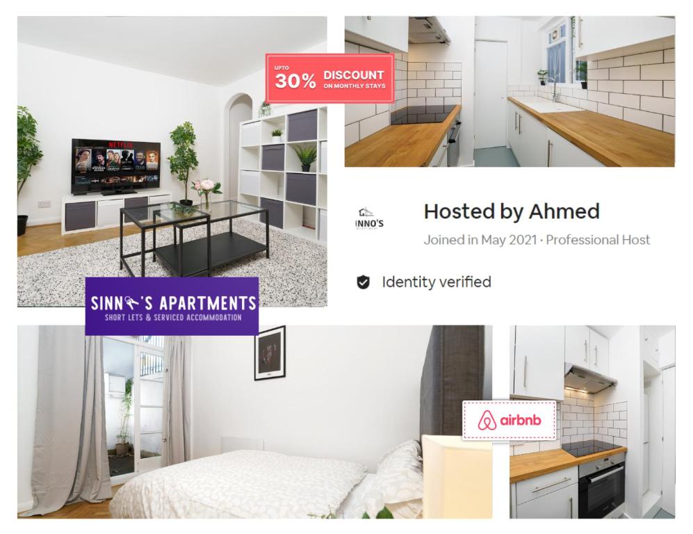 un collage de fotos de una cocina y una habitación en 1 Bed Central London Apartment en Londres