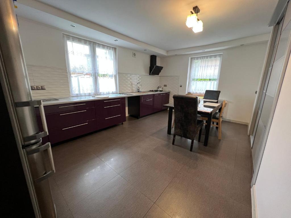 Kuchyň nebo kuchyňský kout v ubytování Apartament Dzierzecin