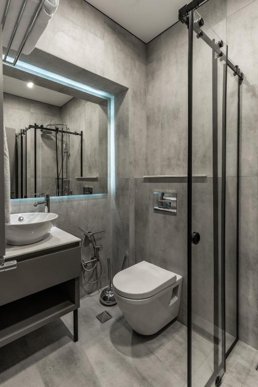 Koupelna v ubytování Gumbati Apart Hotel