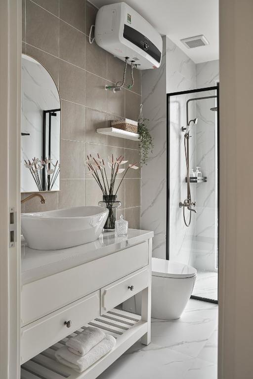 Koupelna v ubytování Davilla Đà Lạt Villa Collection