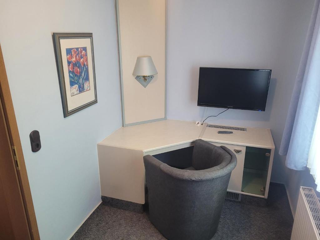 TV a/nebo společenská místnost v ubytování Ems-Hotel