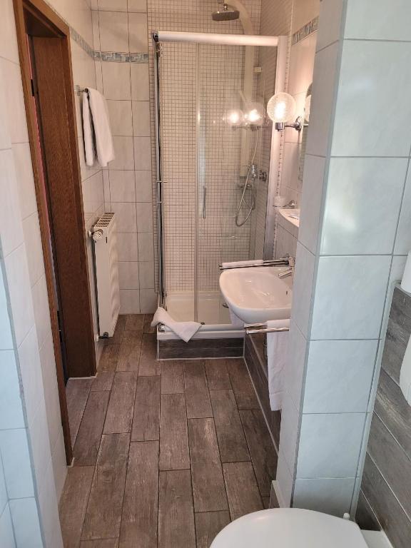 Koupelna v ubytování Ems-Hotel