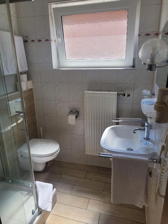 Koupelna v ubytování Ems-Hotel
