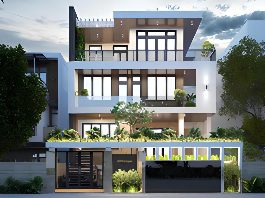 ダラットにあるECOTIME Villa Da Latの近代家屋造り