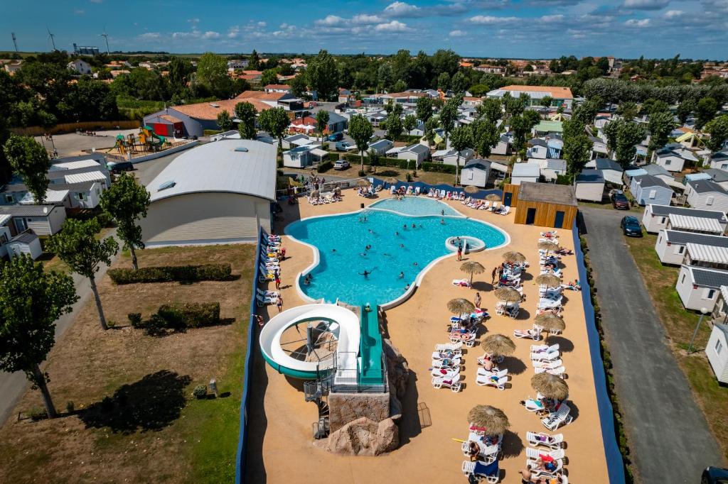 an aerial view of a pool at a resort at Camping maeva Club l'Atlantique in Angles