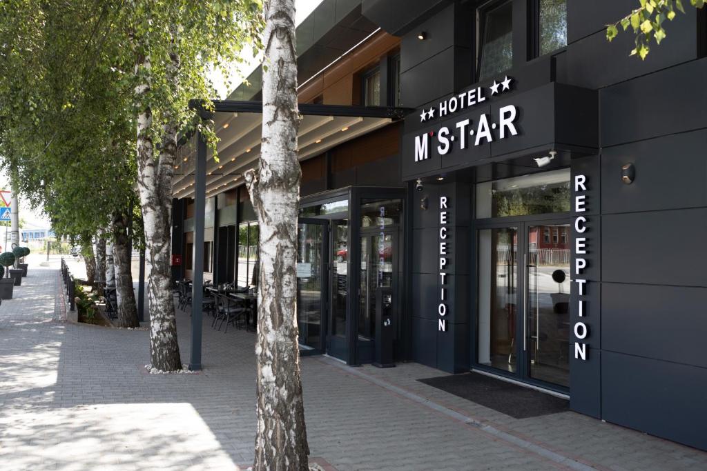 a building with a sign that reads hotel no star at Hotel M Star Novi Pazar in Novi Pazar