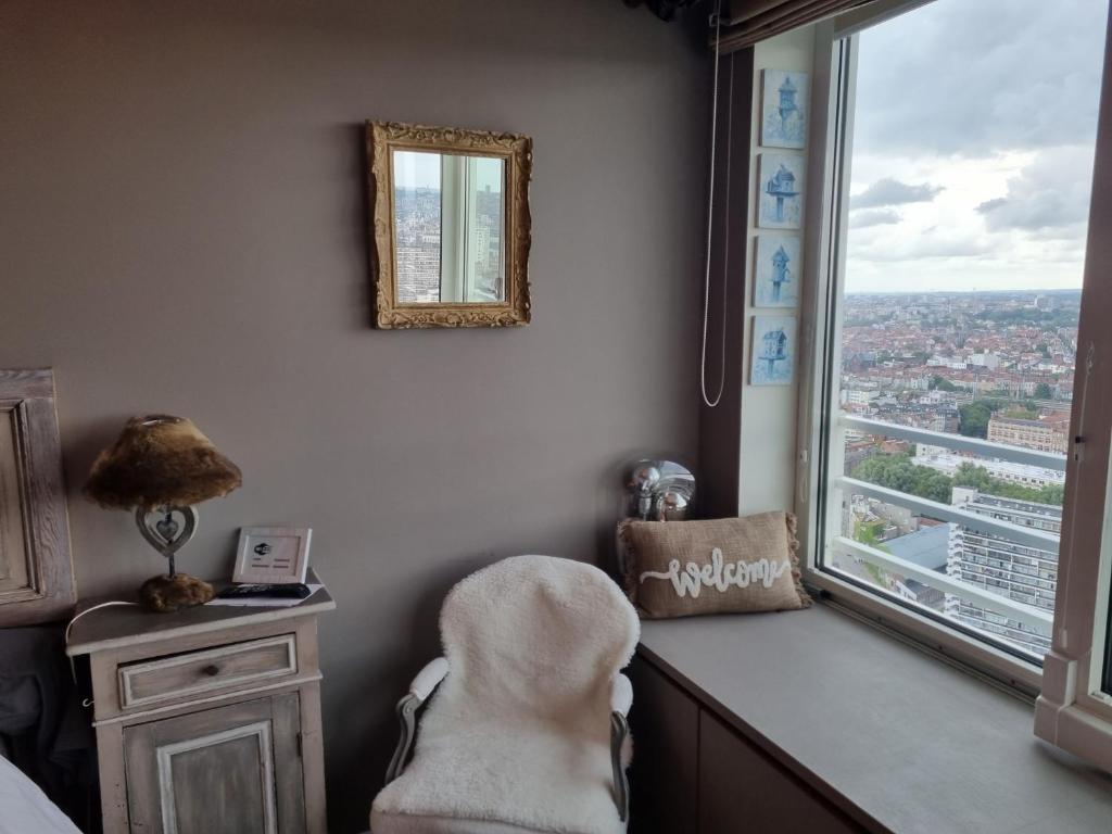 Posezení v ubytování Romantic room in brussels sky