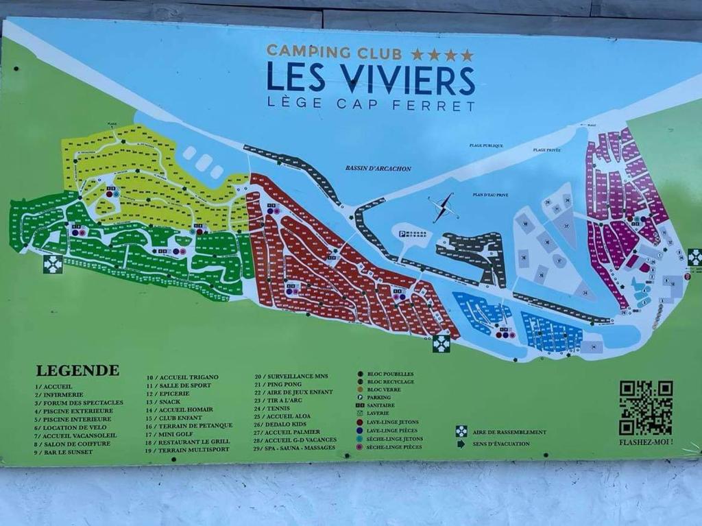 - une carte de la station balnéaire de las vieves dans l'établissement sweet mobil-home, à Lège-Cap-Ferret