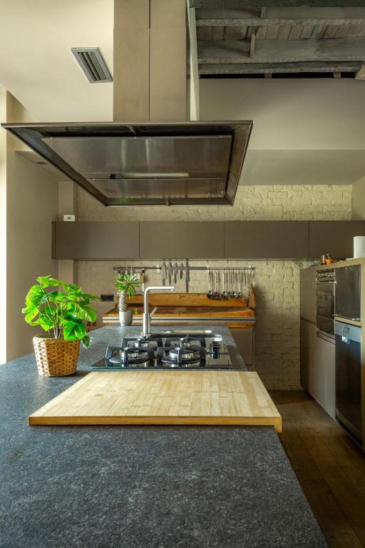 A cozinha ou cozinha compacta de HHVDK city loft