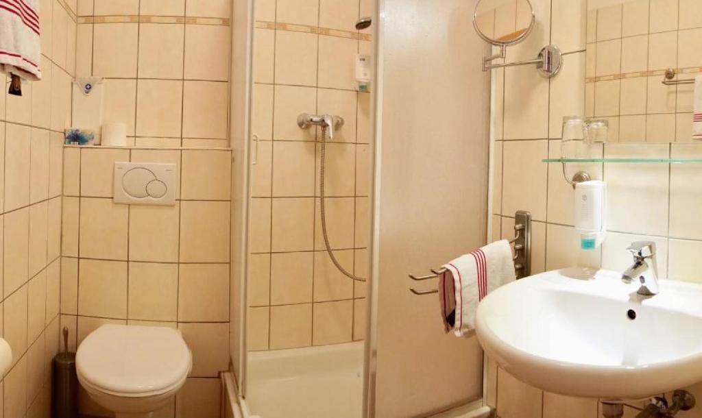 Koupelna v ubytování Hotel Aurelia