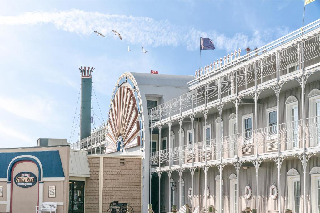 a building with a flag on top of it at Fulton Steamboat Inn in Lancaster