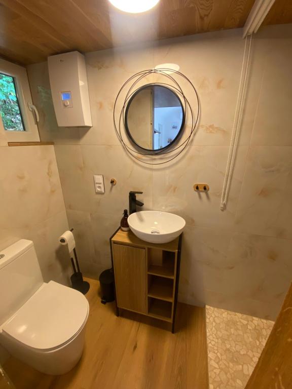 Koupelna v ubytování Tiny house Malý gurmán