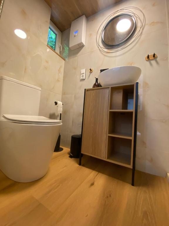 Koupelna v ubytování Tiny house Malý gurmán