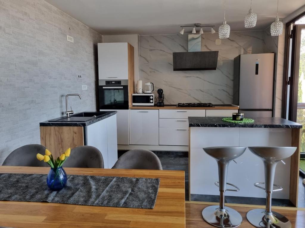 Kuchyňa alebo kuchynka v ubytovaní Luxury 4 star, amazing view apartment with free parking
