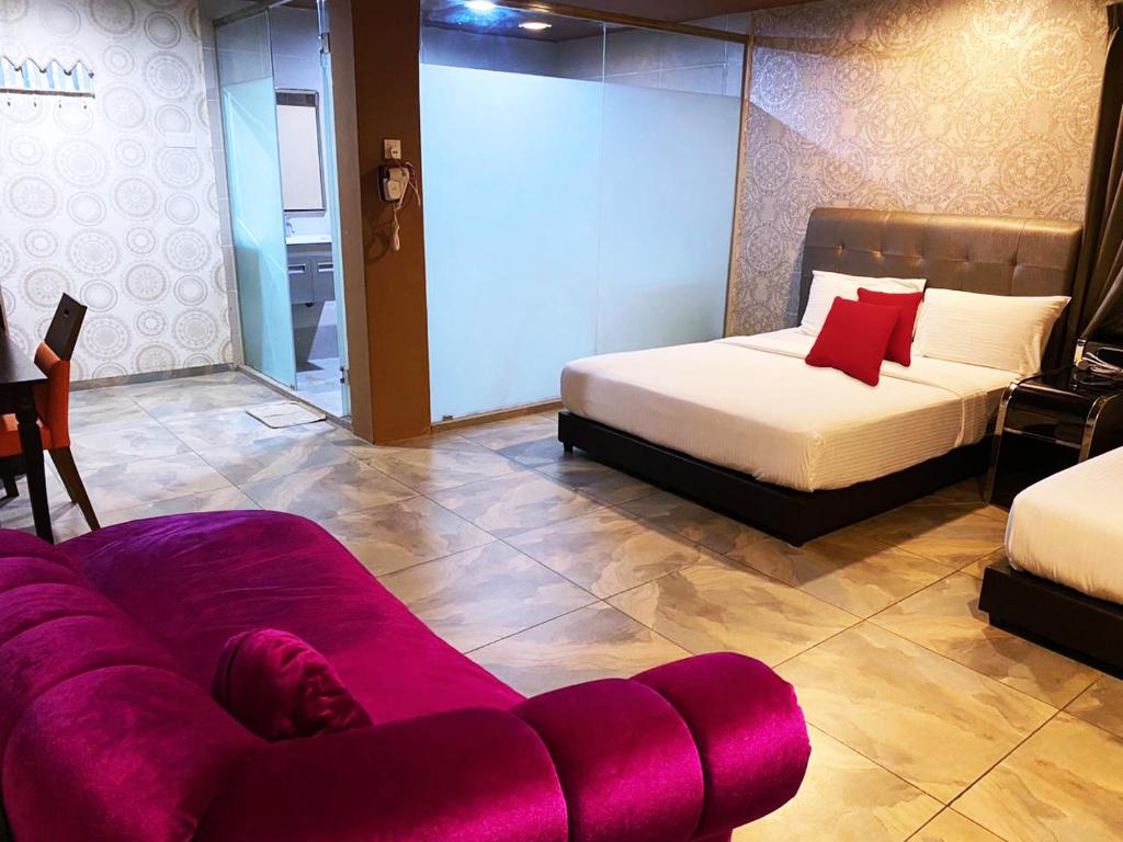 Postel nebo postele na pokoji v ubytování Star Romantic