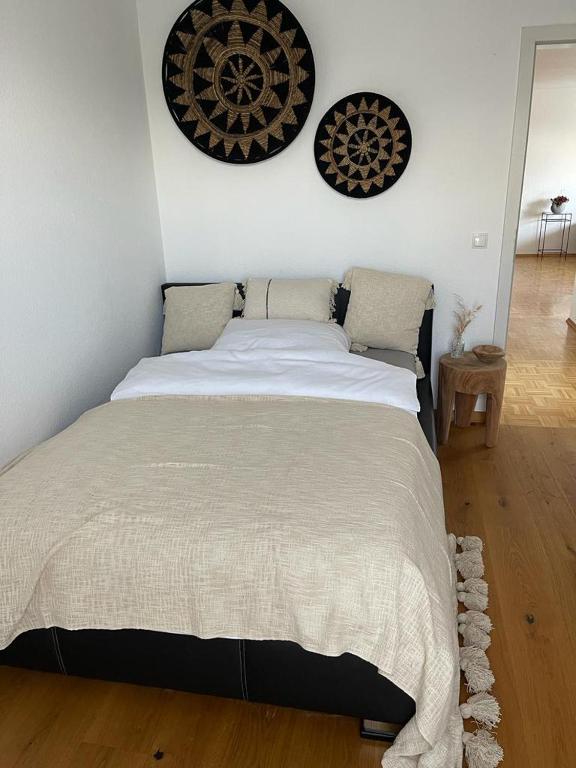 Postel nebo postele na pokoji v ubytování Ferienwohnung in Maikammer
