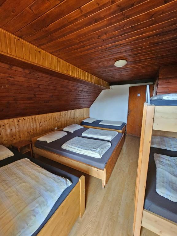 Postel nebo postele na pokoji v ubytování Ruška koča