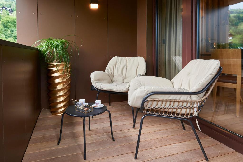 Posezení v ubytování Penthouse Suite by Brugger