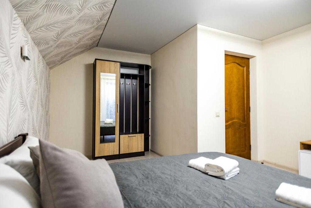 Postel nebo postele na pokoji v ubytování Lidia chalets