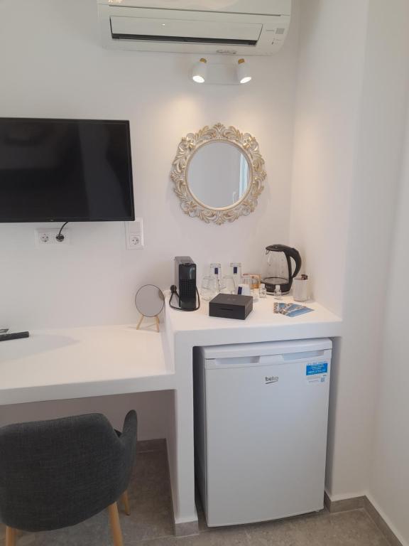 Kuchyň nebo kuchyňský kout v ubytování Sand rooms Antiparos