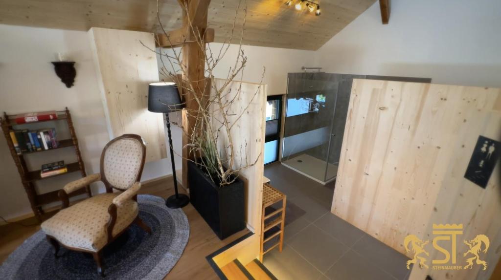 TV a/nebo společenská místnost v ubytování Chalet Münsterstadl