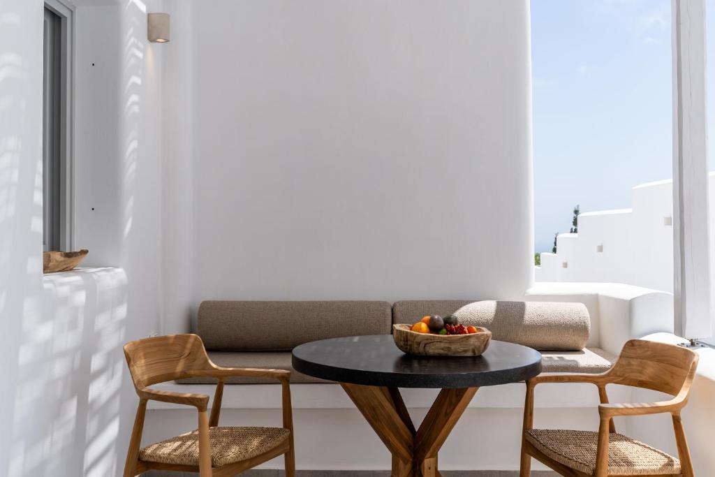 Posezení v ubytování Arotron Santorini