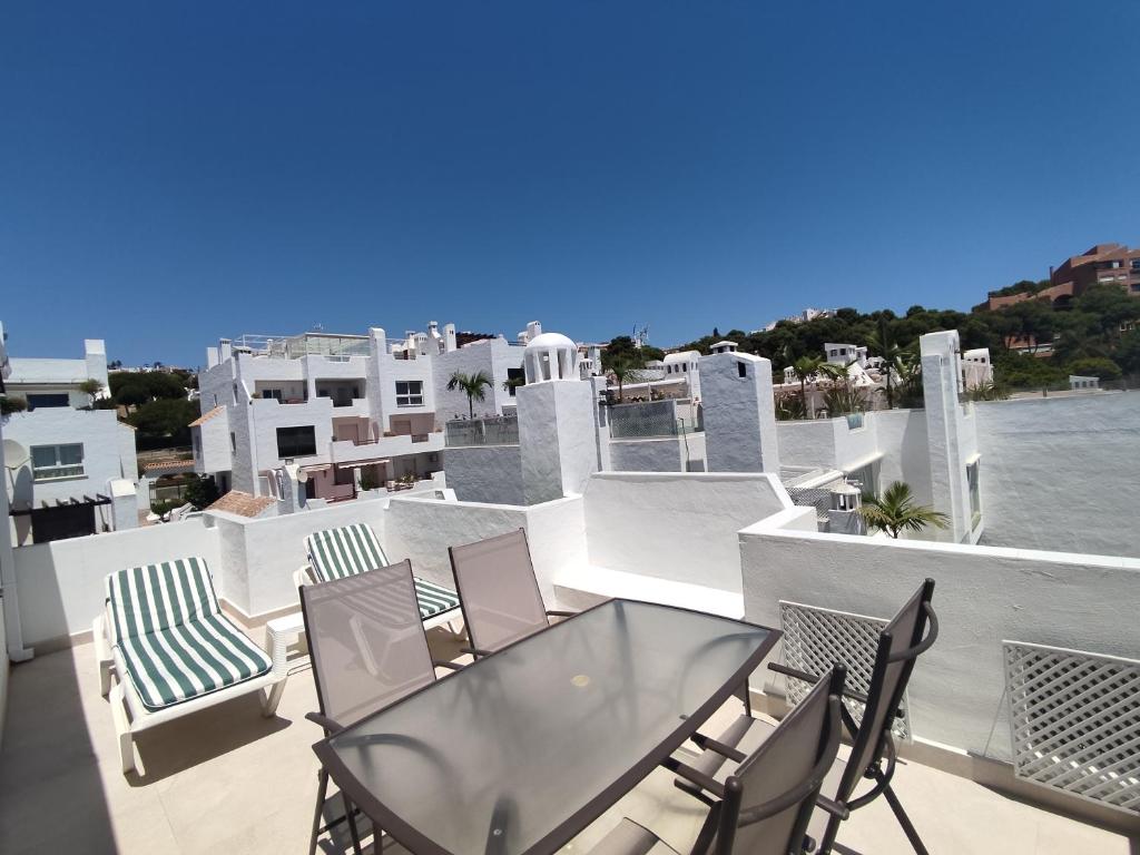 Balkón alebo terasa v ubytovaní Front Sea View Penthouse