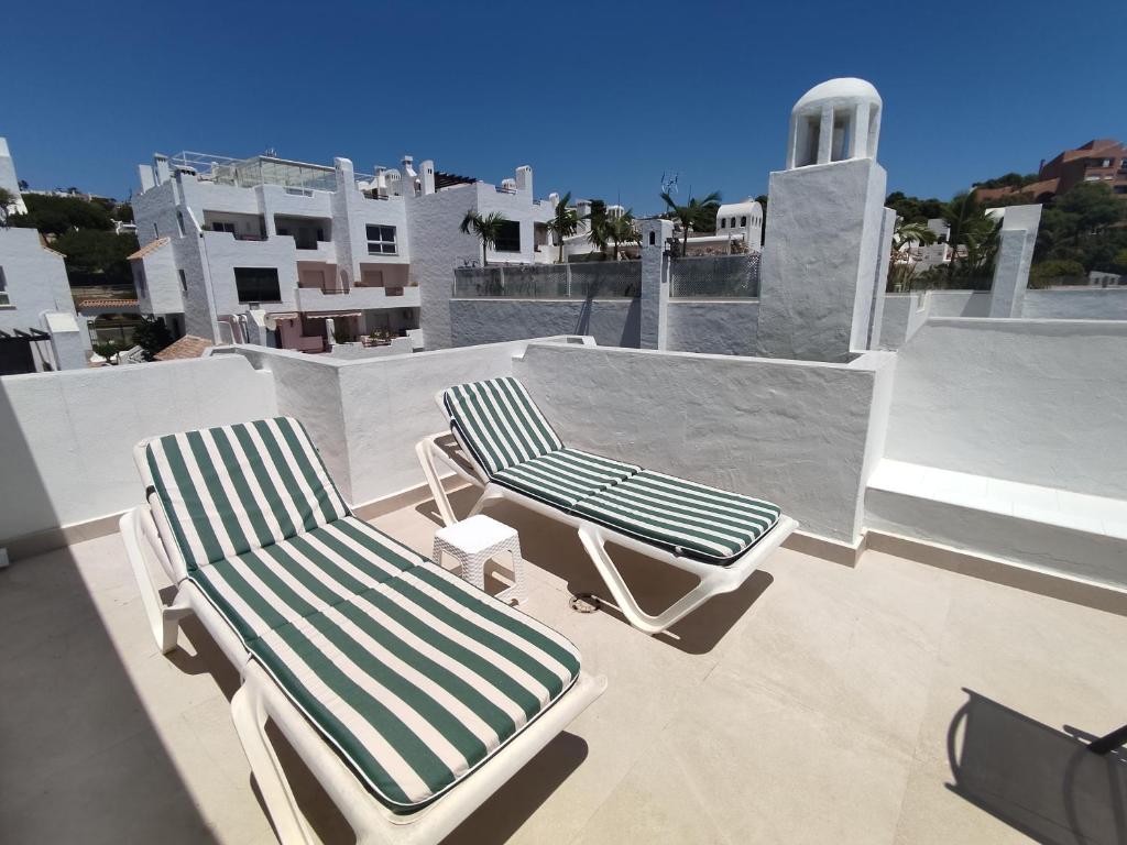 Balkón alebo terasa v ubytovaní Front Sea View Penthouse
