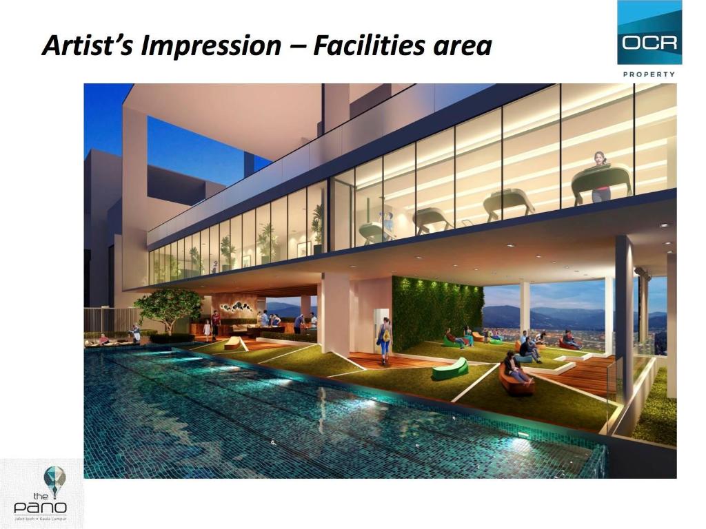 a rendering of an apartment building with a pool at I-Concept Homestay in Kuala Lumpur