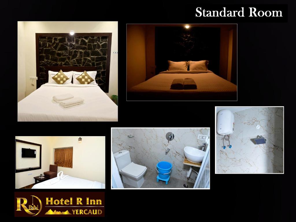 Postel nebo postele na pokoji v ubytování Hotel R Inn Yercaud