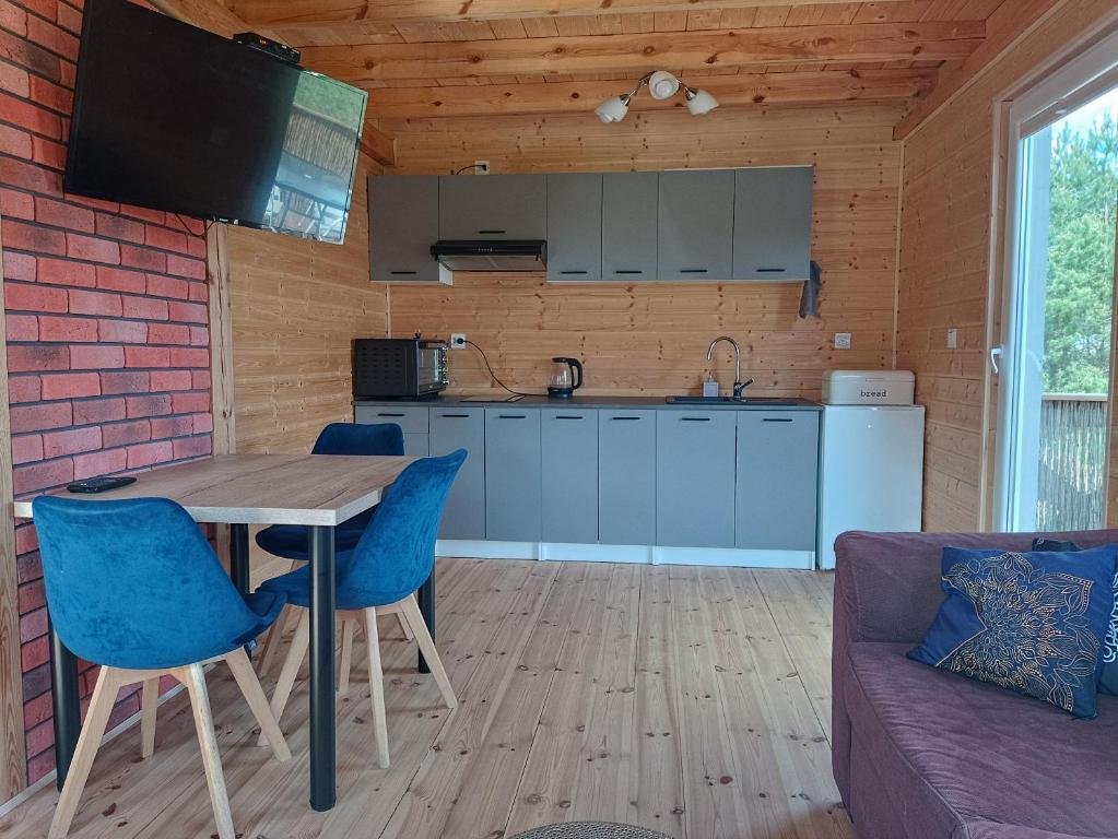 Kuchyň nebo kuchyňský kout v ubytování Drewniany domek na kaszubach u Oli