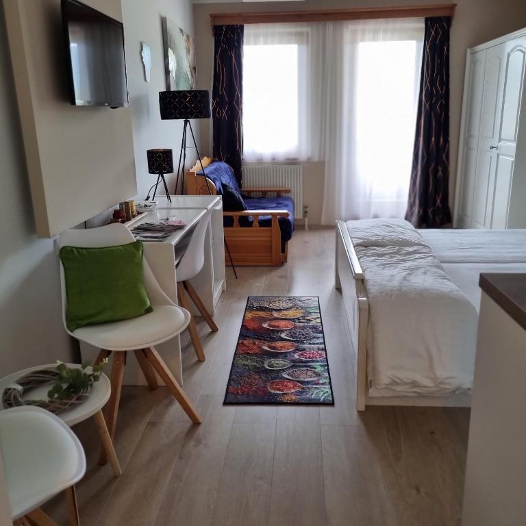Postel nebo postele na pokoji v ubytování Mountain view apartments