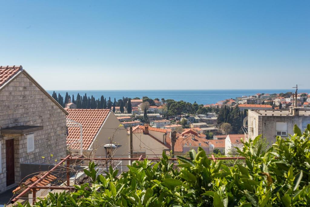 una vista de una ciudad con el océano en el fondo en Guest House Luce, en Dubrovnik