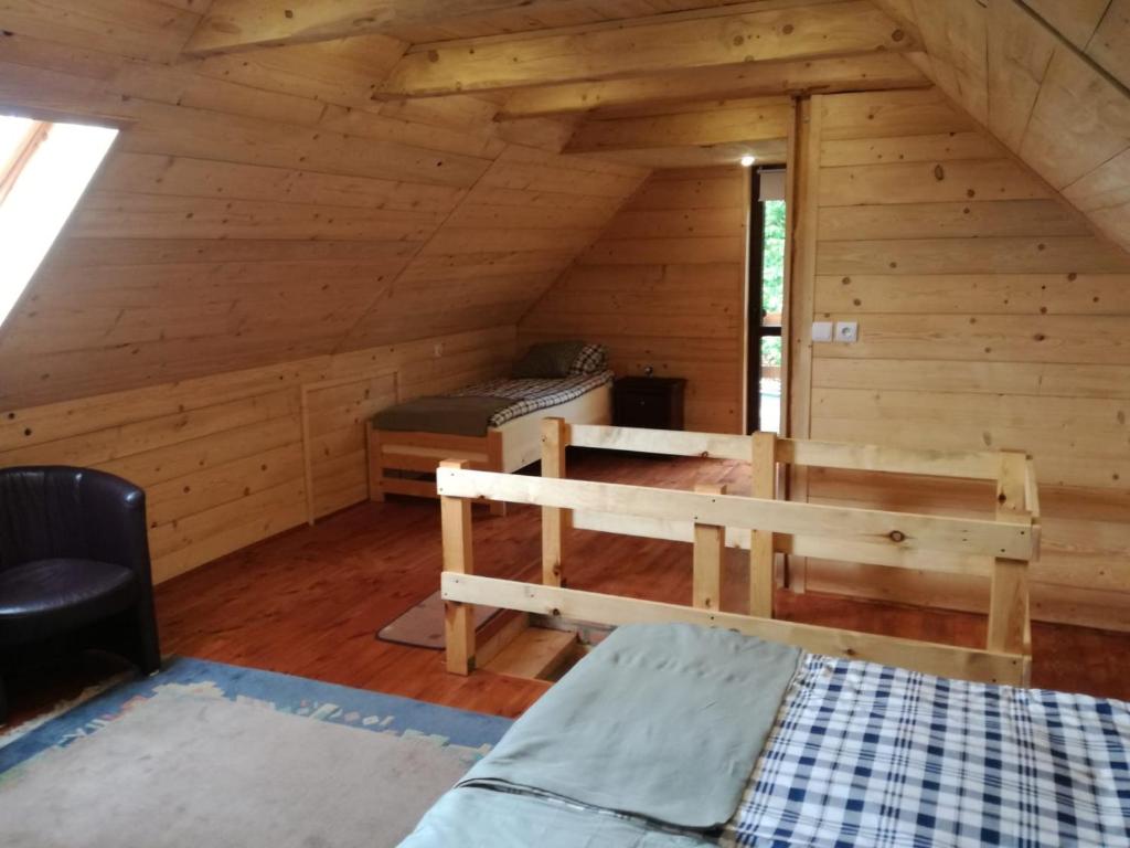 Posteľ alebo postele v izbe v ubytovaní Cichy dom na Warmii i Mazurach