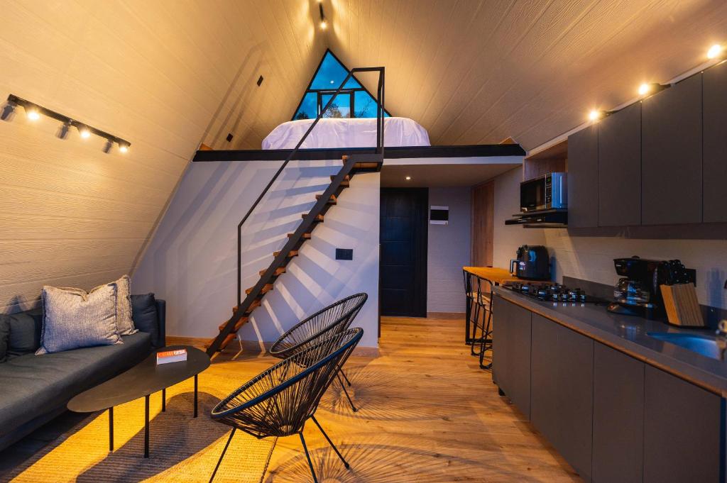 Kuchyň nebo kuchyňský kout v ubytování 5CHALETS