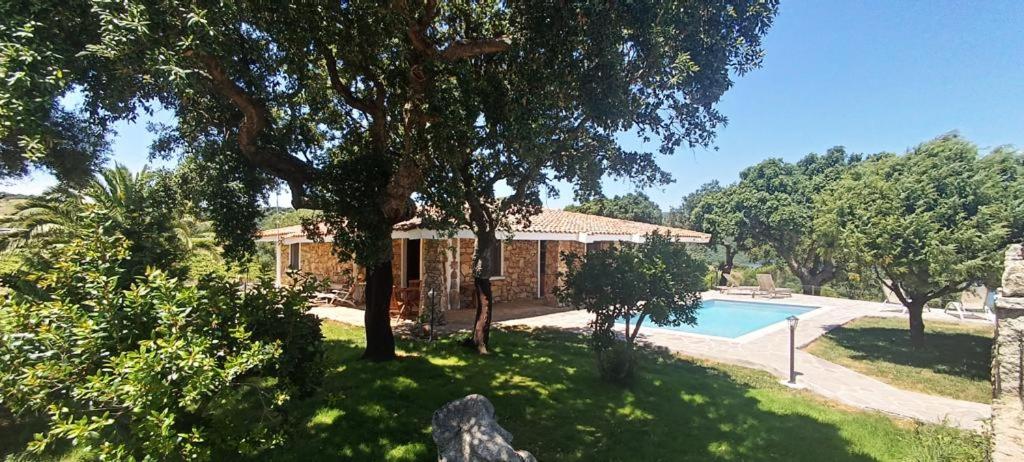 une maison avec une piscine dans une cour dans l'établissement Villa De La Seliga, à Sant Antonio Di Gallura