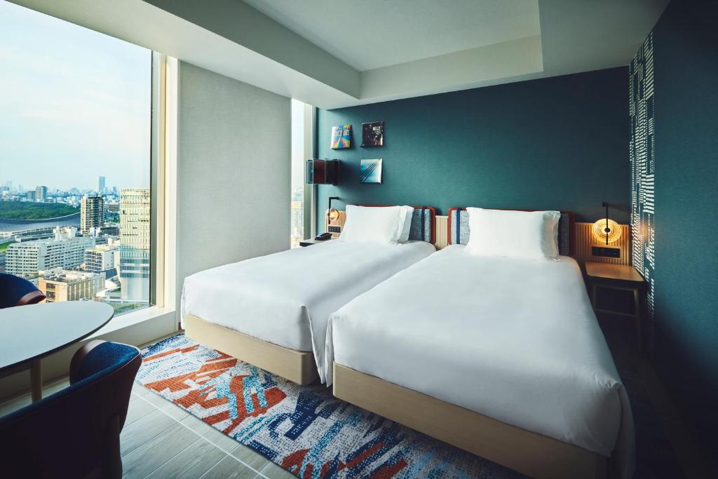 Hotel Indigo Tokyo Shibuya - Premium Twin Room Met Apart Bad - Hoge Vloer