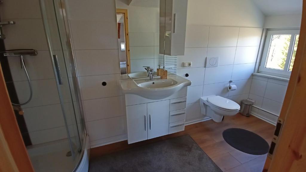 Koupelna v ubytování Haus Waldschänke