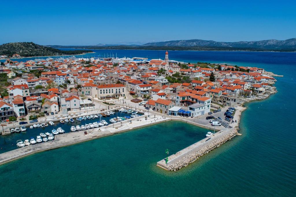 an aerial view of a small island in the water at Apartments with a parking space Betina, Murter - 11322 in Betina