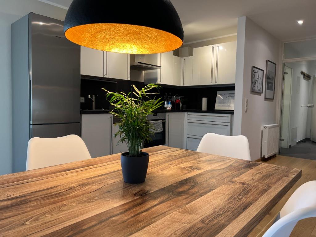 Kuchyň nebo kuchyňský kout v ubytování Moderne CityWohnung nahe Theresienwiese & Westpark