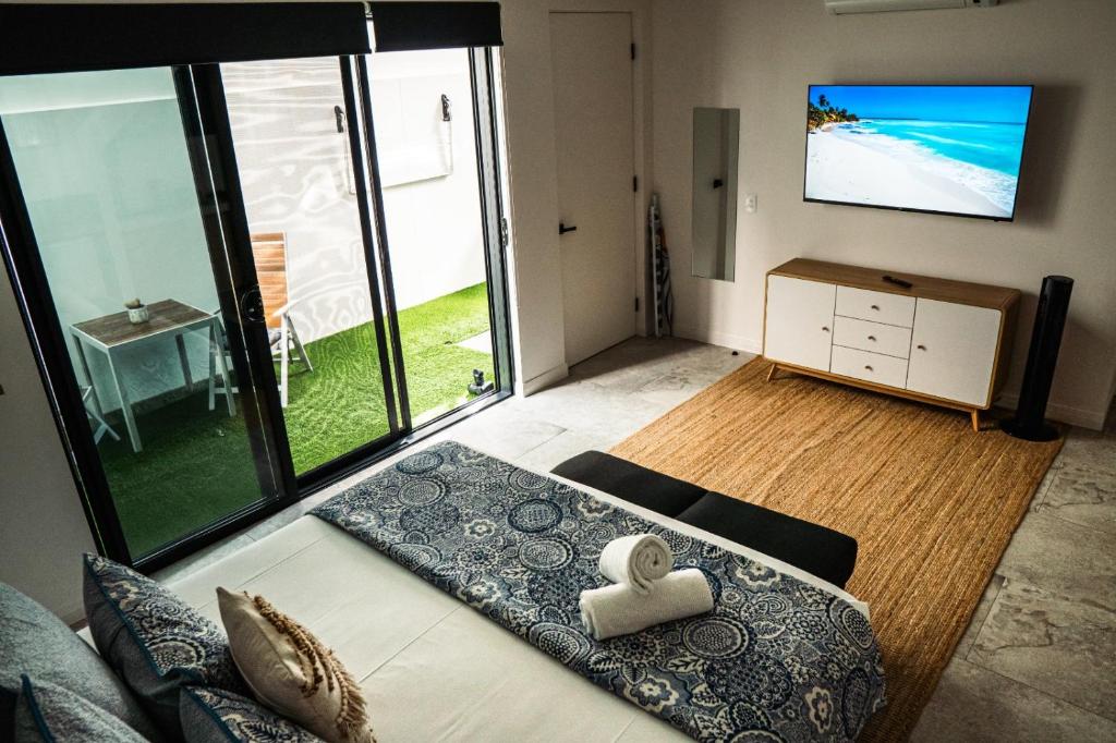 Postel nebo postele na pokoji v ubytování Karma Villas