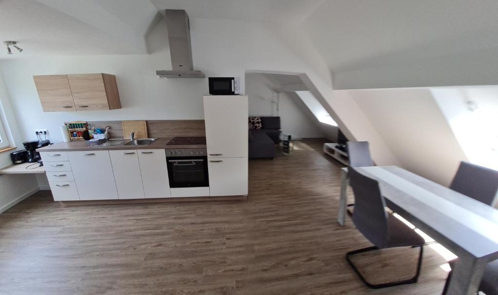 Kuchyň nebo kuchyňský kout v ubytování Ferienwohnung am Rursee