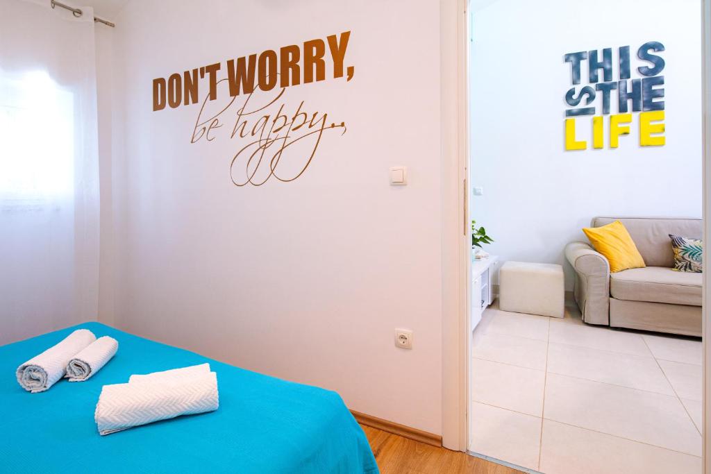 Posteľ alebo postele v izbe v ubytovaní Tamburika colorful apartment in rustica area