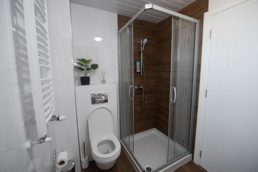 Koupelna v ubytování Lux Apartman Petrovic