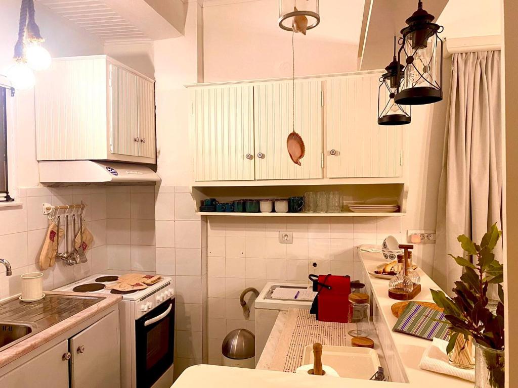 Kuchyň nebo kuchyňský kout v ubytování Coralina Cottage