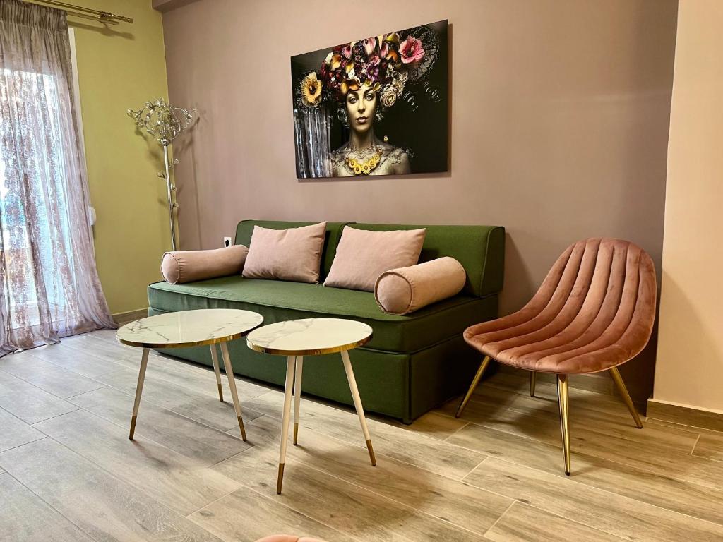 Posezení v ubytování Loutraki apARTment