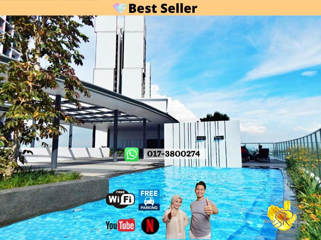 a poster for a best seller swimming pool at a hotel at Sinar Rasa Homestay at I-Soho, I-City in Shah Alam