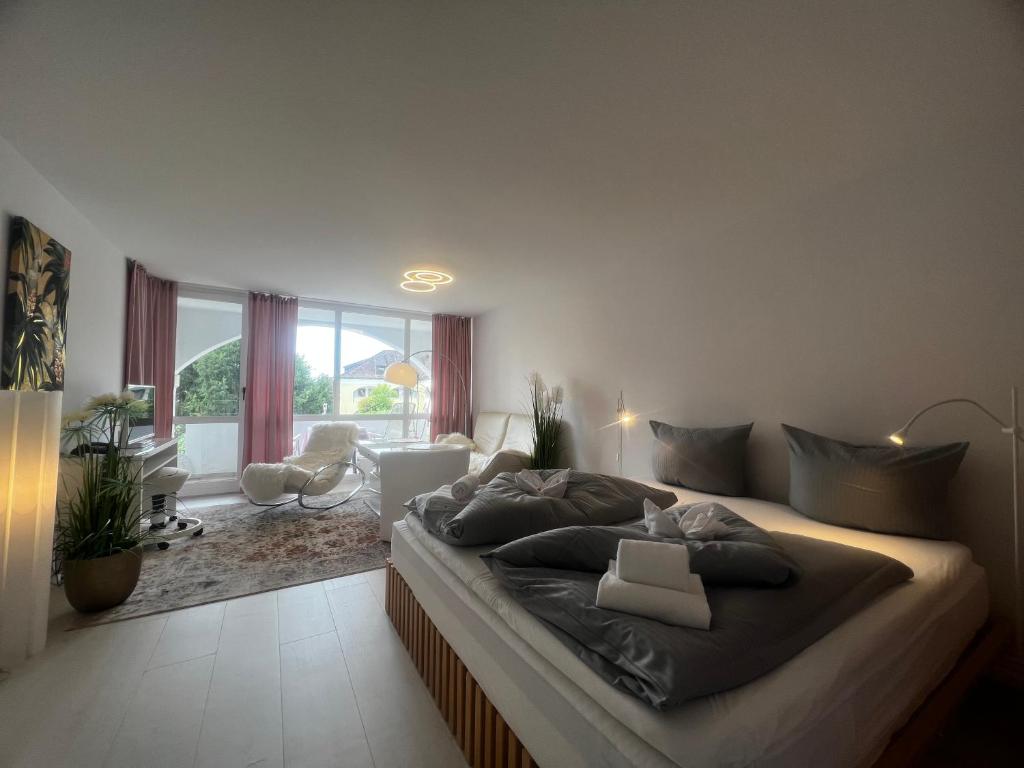 Posezení v ubytování Schloss Kirchham Appartement - & Wellnessanlage