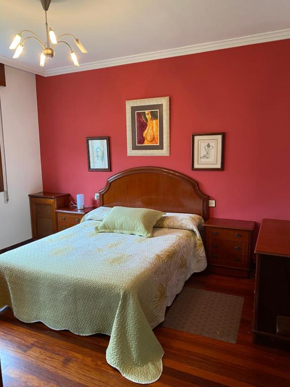 En eller flere senge i et værelse på A Casa da Playa do Con - Moaña