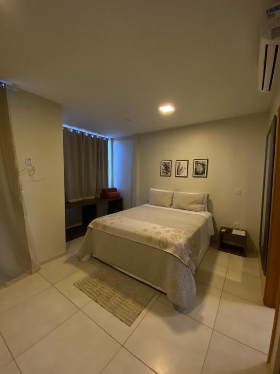 戈亞斯州上帕萊索的住宿－Delú Residences，一间卧室,卧室内配有一张大床